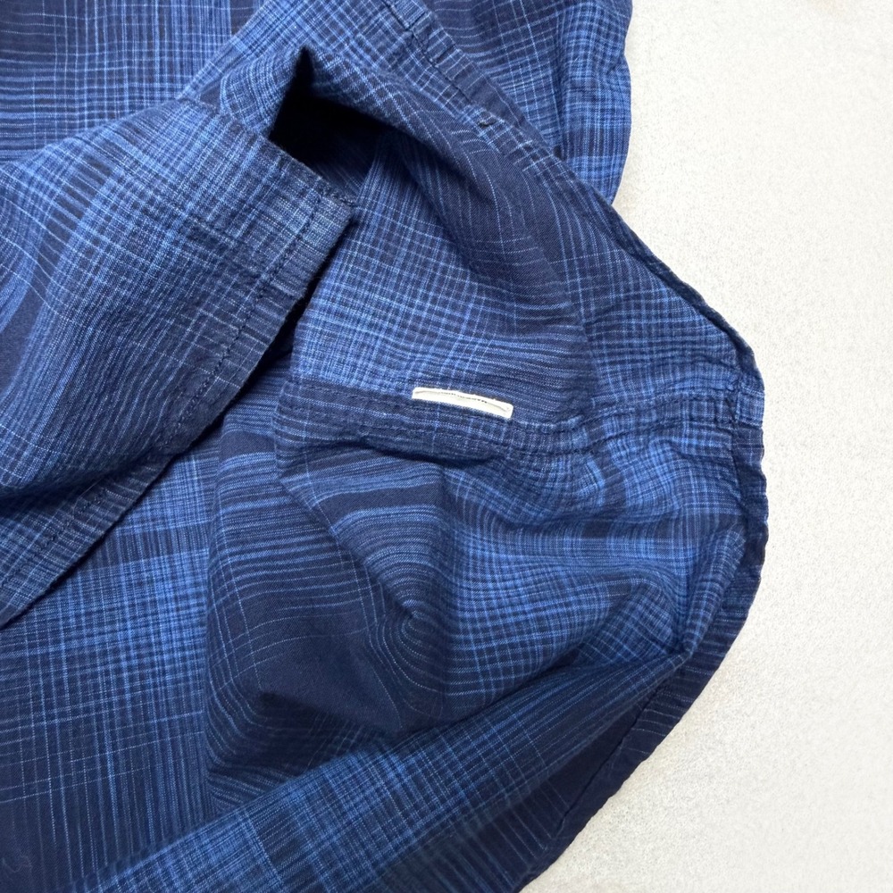 Prana Breathe Lukas Mens XL Blue Plaid Short Sleeve Button Down Casual Outdoor - Picture 11 of 14